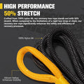 3/4In×20Ft Kinetic Recovery Rope with 2 Soft Shackles Kit, Kinetic Recovery Tow Rope Snatch Strap off Road Recovery Kit for UTV, ATV, Truck, Car, Jeep, Tractor