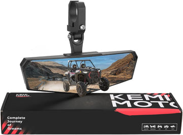 UTV Rear View Mirror, SXS UTV Mirror Clear View with 1.5 1.65-2 Inch 360° Adjustable Low Profile Aluminum Clamp Compatible with Polaris Rzr/Pioneer/Talon/Kawasaki Krx/Mule/Can Am X3/ CFMOTO