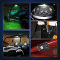 LED Dome Light,  Universal Roll Bar Mount LED Light W/Switch UTV Interior Lights Roll Cage Light Hunting Light Map Light Dome Light for UTV SXS Side by Side Car Truck Golf Cart - White & Green