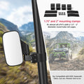 UTV Side Mirrors and Center Mirror with 1.6