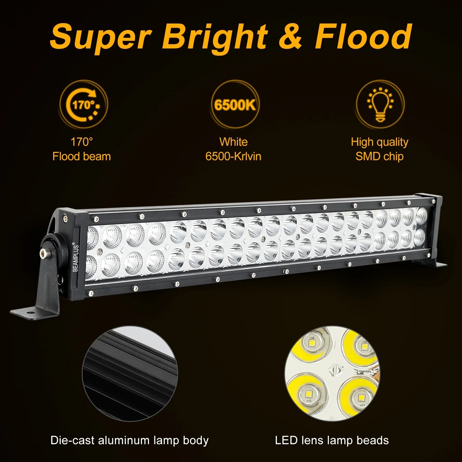 22" 120W LED Waterproof Light Bar Fits SUV