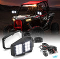 UTV Side Rear View Mirrors with Spot Lights and Wiring Harness Kit Fot 1.75