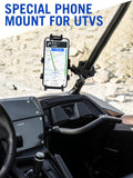 UTV Phone Mount, 360°Rotation ATV Phone Holder Easily Install on 1.75-2