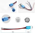 Car Horn Button 12V 16Mm LED On/Off Switch Momentary Button Reset Switch Dedicated Connector Switch Power Metal Toggle Car Boat Motorcycle DIY Switch Blu-Ray Automatic Rebound Reset 2-Pack